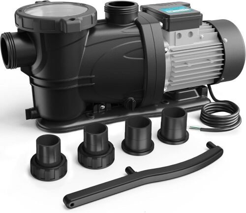 Vidapool 2 HP Pool Pump, 8120GPH, 220V, 2 Adapters, Filter Basket - Lot 59