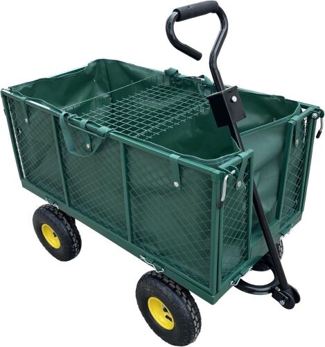 Heavy-Duty Garden Cart w/ Detachable Sides, 660lb Capacity, 38" x 20" x 28"   - Lot 64