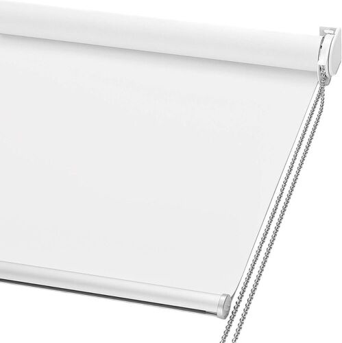  ChrisDowa 100% Blackout Roller Shade, White, 35" W x 72" H  - Lot 737