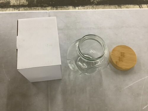 Urban Green Glass Jar with Bamboo Lid, 2 Pack  - Lot 339