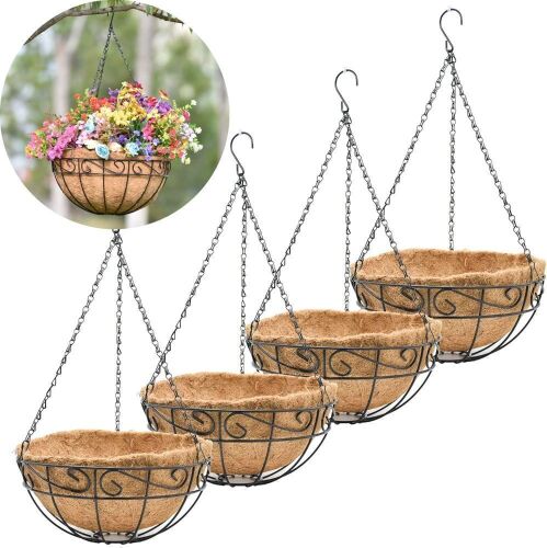 12" Hanging Flower Baskets, 4 pack - Lot 639