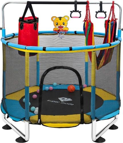  Adjustable Toddler Trampoline with Enclosure  - Lot 55