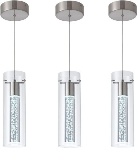 3-Pack Modern Pendant Lighting Satin Nickel - Lot 432