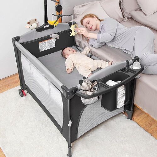 Baby Bassinet 5-in-1 Pack and Play Portable Crib - Lot 827