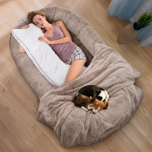 PackofCuddles Human Dog Bed, Brown, Large - Lot 45