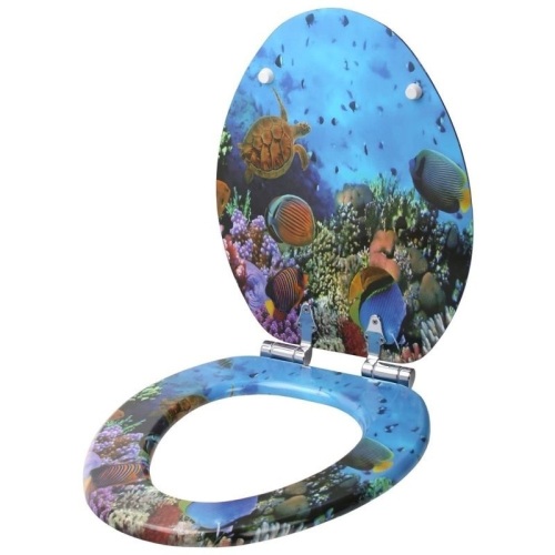 Sanilo Soft Close Elongated Toilet Seat, Ocean - Lot 687