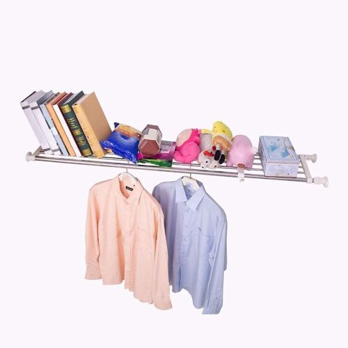 Hershii Tension Shelf Expandable Rod Closet System  - Lot 785