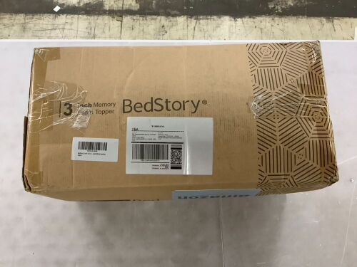 BedStory 3" Memory Foam Mattress Topper, TwinXL  - Lot 793