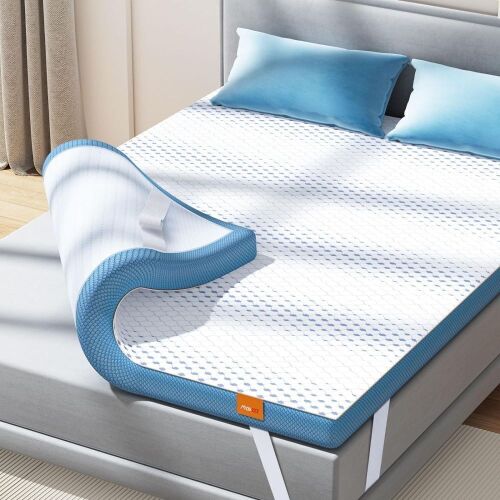 Maxzzz 3 Inch Gel Memory Foam Mattress Topper King Size - Lot 17