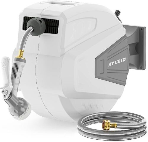 Ayleid Wall Mounted Retractable Garden Hose Reel - Lot 19