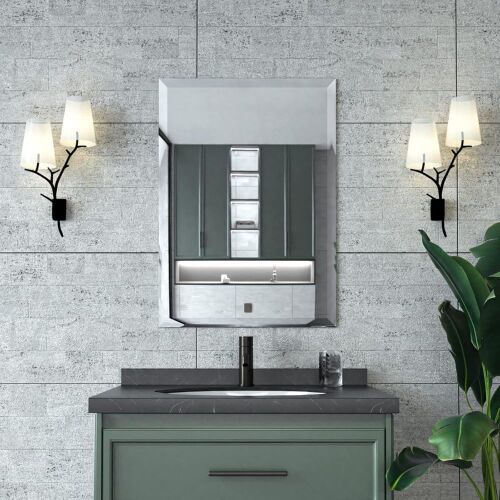 Mirrorons Frameless Beveled Mirror, 20" x 28"  - Lot 282