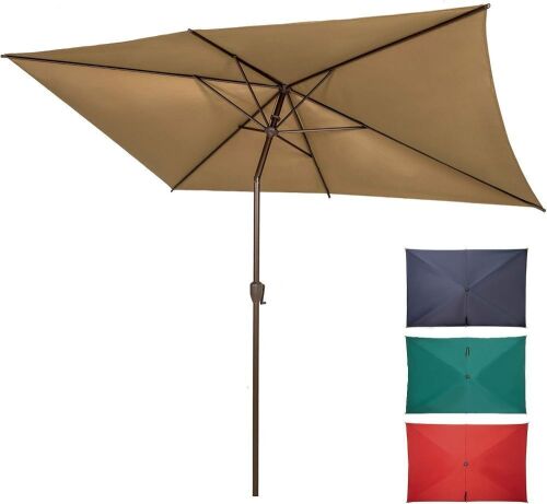 6.5x10ft Rectangular Patio Umbrella   - Lot 197
