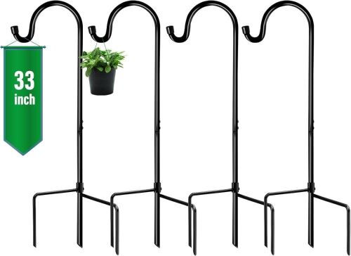 GOFORWILD Shepherd Hook 4 Pack Black, 33 inches Tall - Lot 191