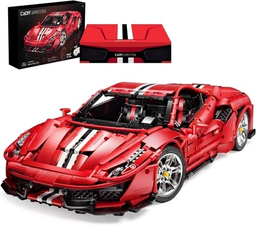 CaDA Master C61043W Super Car Building Kits, 1:8 MOC Building Set Sports Raceing Car Model,Collectible Scale Model Technique Car Building Blocks Set for Adults/Teens (3236 PCS) - Lot 2097