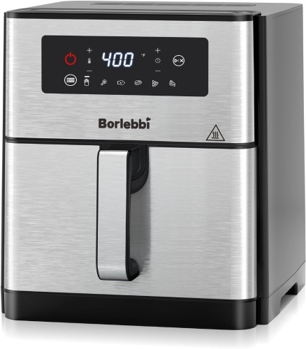 Air Fryer, 10 Quart Family Size Large Airfryer, 6 One-Touch Digital Control Preset Cooking Functions Air Fryers, 400°F Temp Controls in 5° Increments, Nonstick Dishwasher-Safe, 1700W, Stainless Steel - Lot 2099