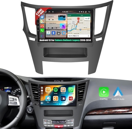 [8 Core 4G+64G]Android 13 Car Stereo for Subaru Outback Legacy 2010-2014 with Wireless Apple Carplay Android Auto,9'' Touchscreen Car Radio with WiFi,GPS Navigation,Bluetooth,FM/RDS SWC+Backup Camera - Lot 2016