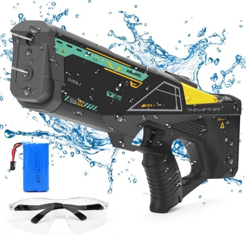 Electric Water Guns for Adults Kids - Long Distance Electric Squirt Gun Up to 32 FT Range, High Pressure 550CC Battery Powered Super Water Soaker, Water Blaster Shooting Outdoor Beach Pool Toys - Lot 2017