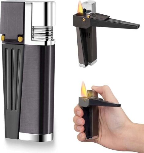 Foldable Metal Lighter Pipe Combination Portable Smoking Lighter 2 in 1 Baskets - Lot 1424
