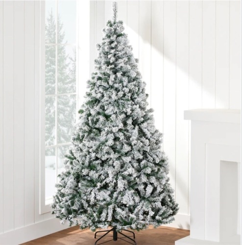 Snow Flocked Artificial Pine Christmas Tree w/ Foldable Metal Base 6ft - Lot 57