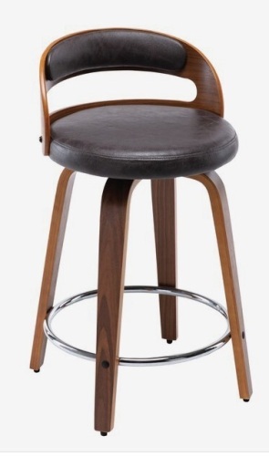  Black Faux Leather 24.8-in H Counter height Upholstered Swivel Bar Stool - Lot 62
