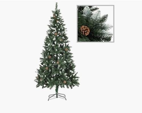 Artificial Christmas Tree with Pine Cones and White Glitter 7 ft - Lot 67