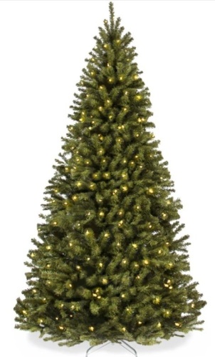 Pre-Lit Artificial Spruce Christmas Tree w/ Foldable Metal Base 6ft - Lot 68