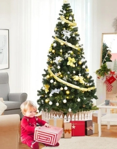 Costway 8Ft Artificial PVC Christmas Tree Stand Indoor Outdoor Green - Lot 72