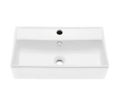Swiss Madison Claire 22-1/16" Rectangular Ceramic Wall Mounted Bathroom Sink with Overflow and Single Faucet Hole - Lot 74