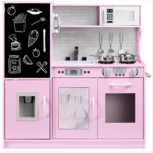 Pretend Play Kitchen Wooden Toy Set for Kids with 11 Accessories - Lot 107