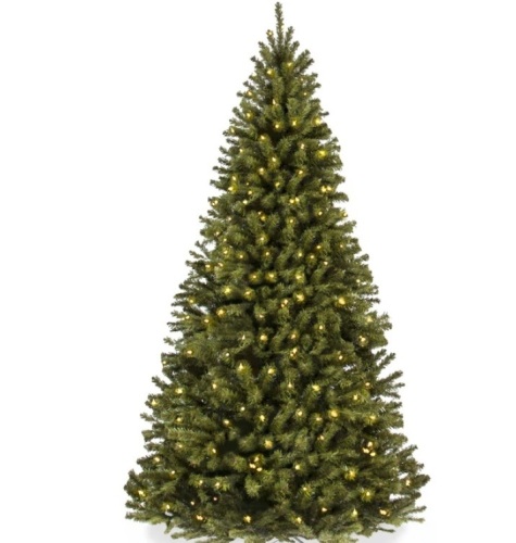 Pre-Lit Artificial Spruce Christmas Tree w/ Foldable Metal Base 6ft - Lot 158