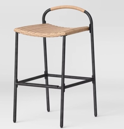 Popperton 2pk Arched Wicker Bar Height Patio Chairs, Outdoor Furniture - Black  - Lot 14