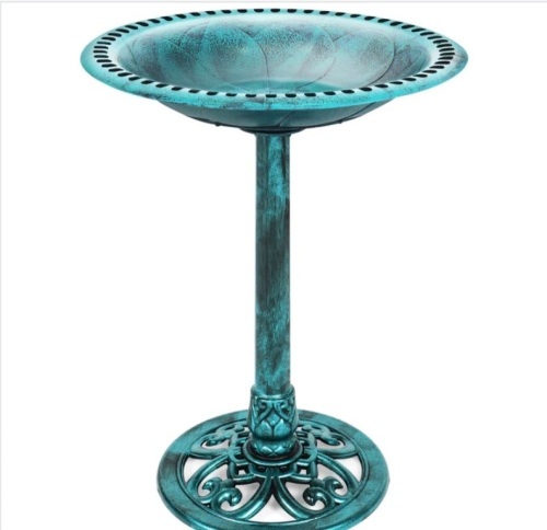 Vintage Outdoor Garden Bird Bath w/ Fleur-de-Lis Accents - Lot 161