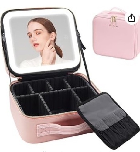 NiceLand Makeup Bag with Lighted Mirror - Lot 387b