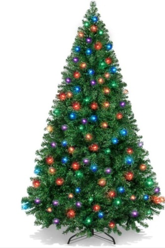 Premium Artificial Pre-Lit Pine Christmas Tree w/ 1,000 Tips, 250 LED Lights - Lot 162
