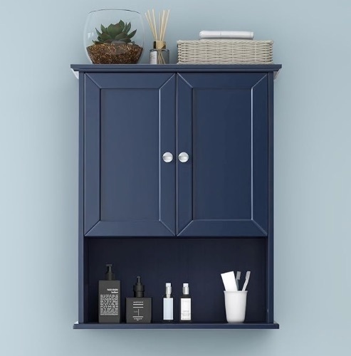 Bathroom Wall Cabinet Navy Blue - Lot 175