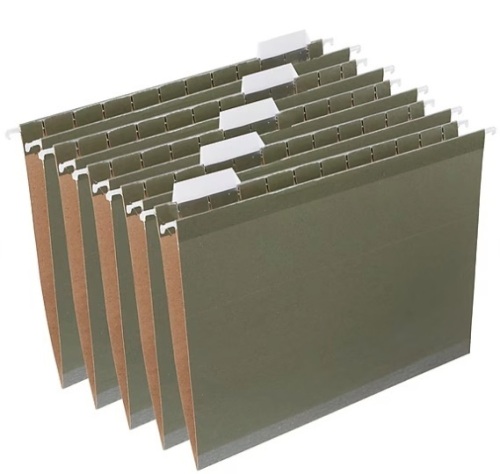 Staples 100% Recycled Reinforced Hanging File Folder-box of 50 - Lot 179