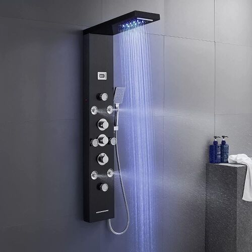 POPFLY 6 in 1 LED Rainfall Shower Panel Tower System - Lot 81