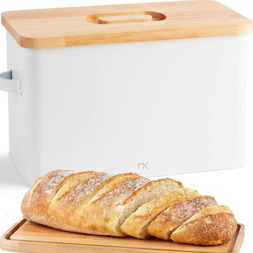 Norkin Large Bread Box with Cutting Board Lid - Lot 110