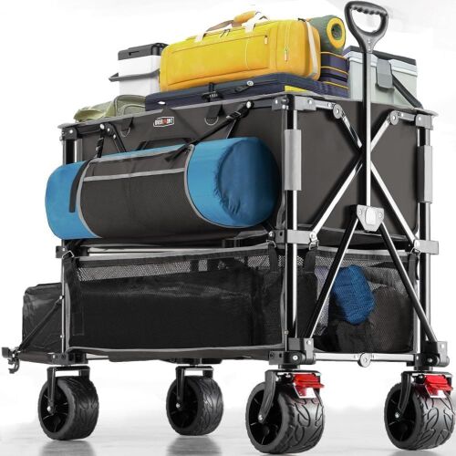 Overmont 400L Foldable Double Decker Wagon - Lot 207