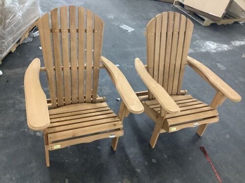 Lot of (2) Wooden Adirondack Chairs  - Lot 245