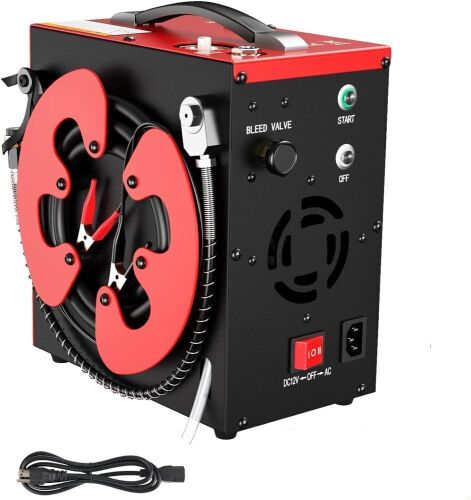 GX PUMP CS3-I Portable PCP Air Compressor, Built-in Home Converter, Auto-Stop, Oil-Free, Built-in Water-Oil Separator Filter, Powered by 12V DC or 110V AC, 4500PSI  - Lot 383