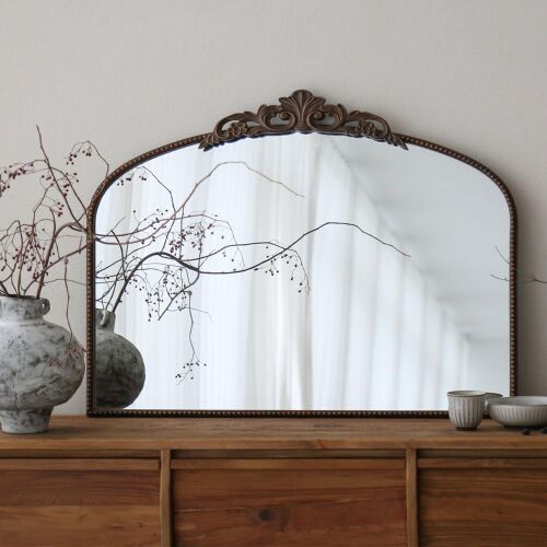 Micasso French Baroque Antique Arched Wall Mirror, 29" x 36" - Lot 662