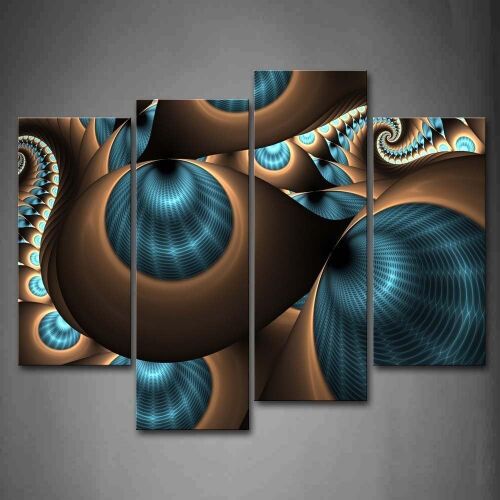 Abstract Wall Art, 4 Panels - Lot 669