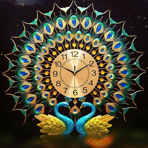 Fmnnfp Large Peacock Wall Clock  - Lot 782