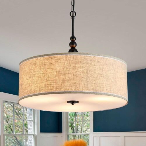 Shrine Lighting Farmhouse Style Drum Chandelier - Lot 825