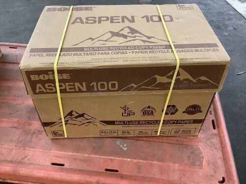 Boise Aspen 100% Recycled Multi-Use Copy Paper, 8.5" x 11", 92 Bright White, 20 lb, 5,000 Sheets - Lot 759