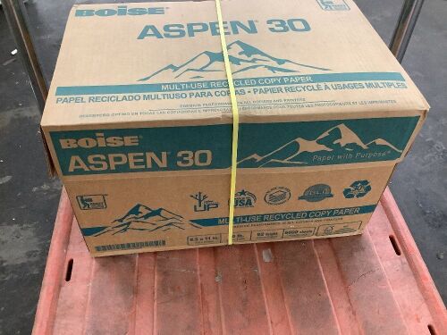  Boise Aspen 30% Recycled Multi-Use Copy Paper, 8.5" x 11", 92 Bright White, 20 lb, 5,000 Sheets - Lot 856