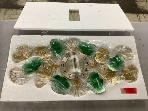 36" Ginkgo Leaf Wall Clock  - Lot 623