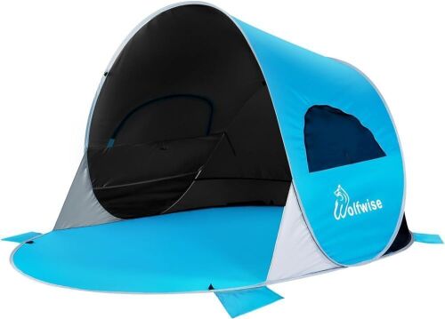 WolfWise UPF 50+ Easy Pop Up 3-4 Person Beach Tent - Lot 625