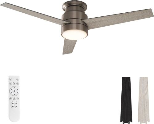 warmiplanet Flush Mount Ceiling Fan with Lights and Remote Control, 52-Inch - Lot 85